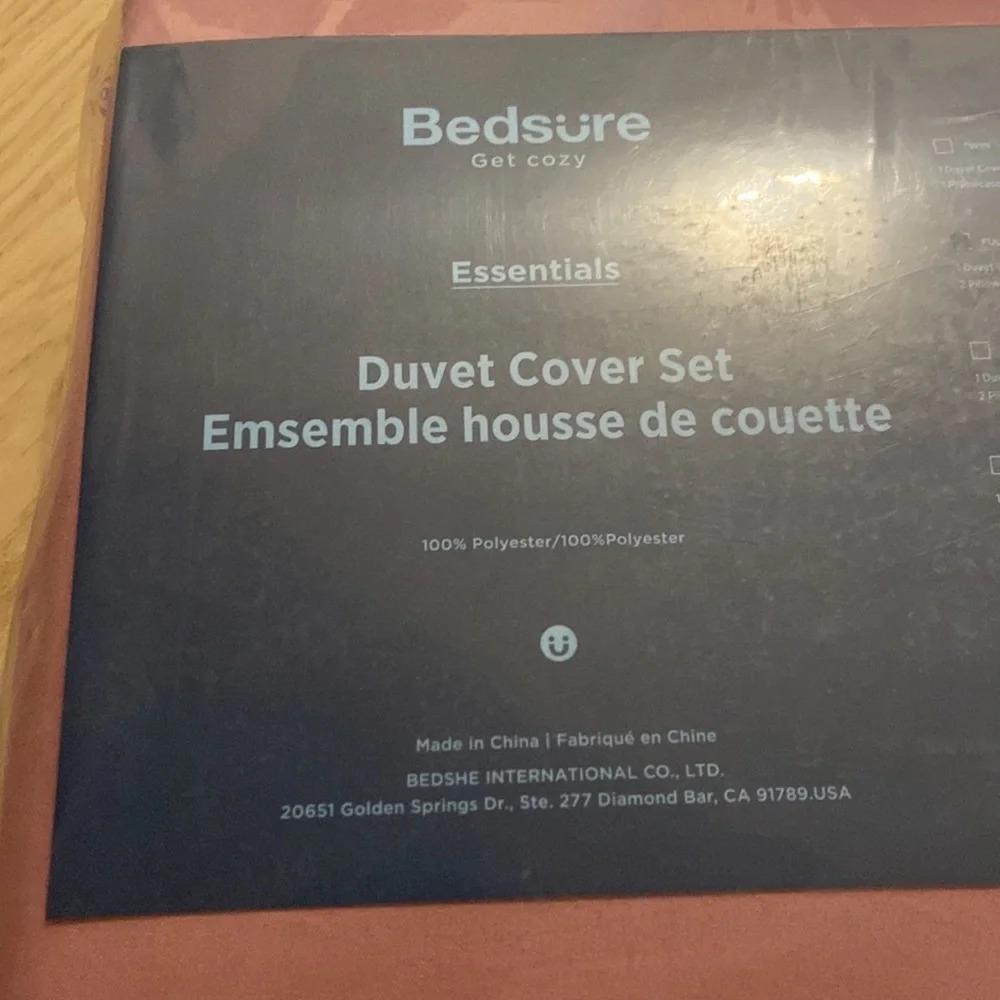 NEW Bedsure Pink Duvet Comforter Cover Full Size 3pc Soft Microfiber Pillowcases